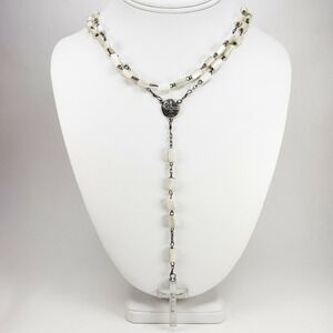 Vintage Mother‎ of Pearl MOP Rosary Jerusalem Terra Santa Relic